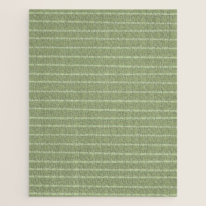 Minimal, Line Art, Stripes, Sage Green Jigsaw Puzzle Gallery Image 1