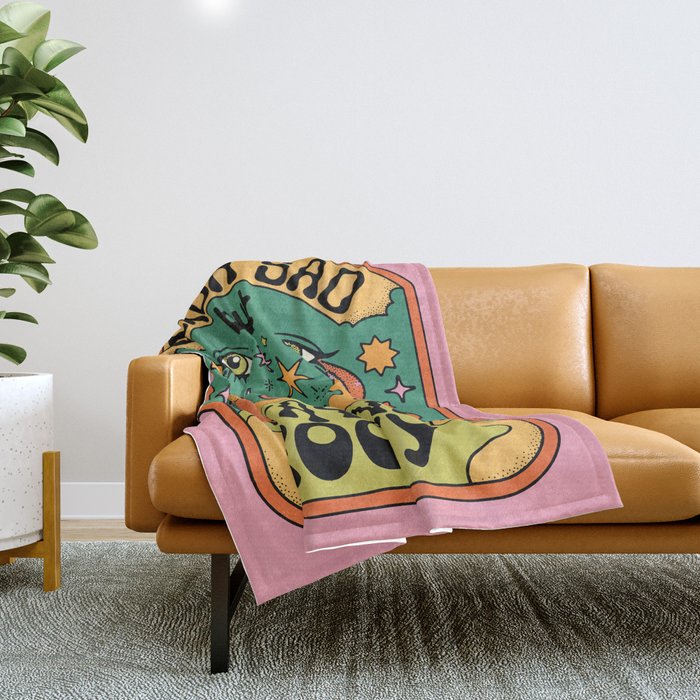 KINDA SAD BUT STAYING GROOVY Throw Blanket Gallery Image 1