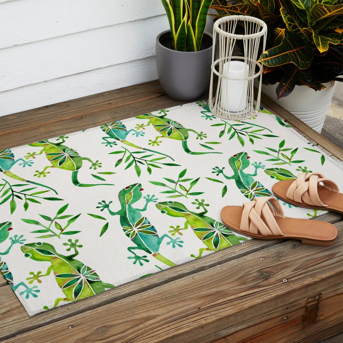 Geckos â Green Palette Outdoor Rug Gallery Image 2
