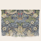 William Morris Vintage Strawberry Thief Blue Indigo Mineral Wall Hanging Gallery Image 1