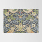 William Morris Vintage Strawberry Thief Blue Indigo Mineral Rug Gallery Image 2