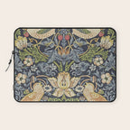 William Morris Vintage Strawberry Thief Blue Indigo Mineral Laptop Sleeve Gallery Image 1
