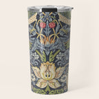 William Morris Vintage Strawberry Thief Blue Indigo Mineral Travel Mug Gallery Image 1