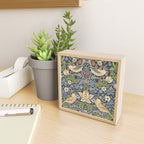 William Morris Vintage Strawberry Thief Blue Indigo Mineral Mini Art Print Gallery Image 2