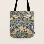 William Morris Vintage Strawberry Thief Blue Indigo Mineral Tote Bag Gallery Image 1