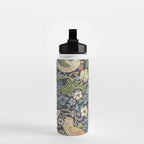 William Morris Vintage Strawberry Thief Blue Indigo Mineral Water Bottle Gallery Image 2
