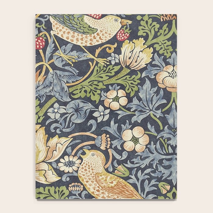 William Morris Vintage Strawberry Thief Blue Indigo Mineral Notebook Gallery Image 4
