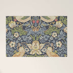 William Morris Vintage Strawberry Thief Blue Indigo Mineral Welcome Mat Gallery Image 1