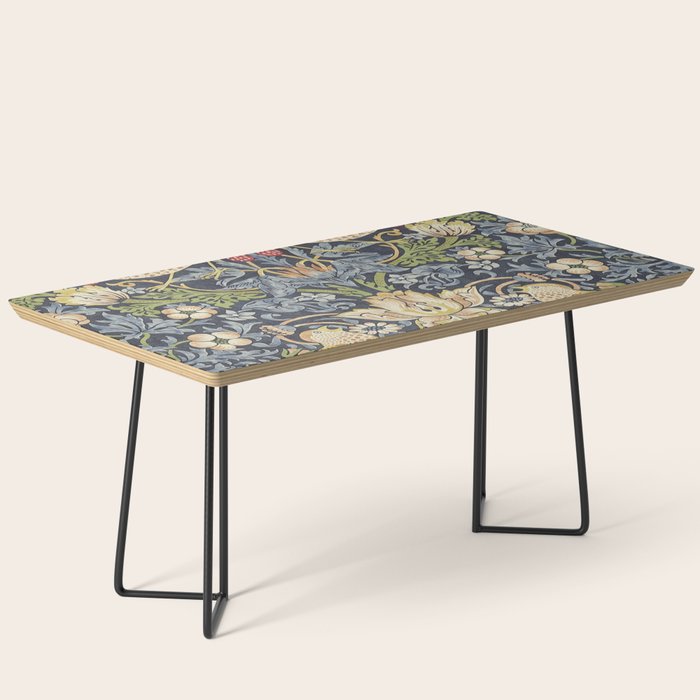 William Morris Vintage Strawberry Thief Blue Indigo Mineral Coffee Table Gallery Image 1