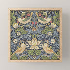William Morris Vintage Strawberry Thief Blue Indigo Mineral Mini Art Print Gallery Image 1