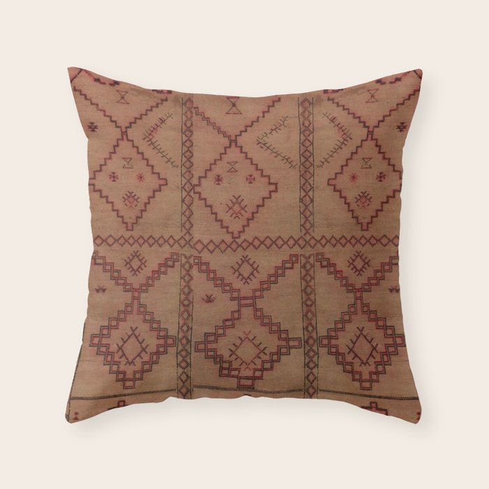 Heritage Moroccan Berber Carpet Design B29 Throw Pillow Gallery Image 1