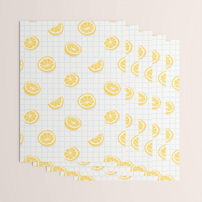 Retro lemon fruit slice cartoon pattern Wrapping Paper Gallery Image 3