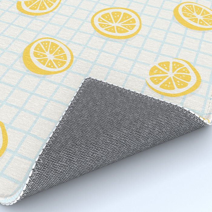 Retro lemon fruit slice cartoon pattern Rug Gallery Image 4