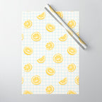 Retro lemon fruit slice cartoon pattern Wrapping Paper Gallery Image 1