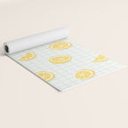 Retro lemon fruit slice cartoon pattern Yoga Mat Gallery Image 2