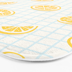 Retro lemon fruit slice cartoon pattern Bath Mat Gallery Image 3