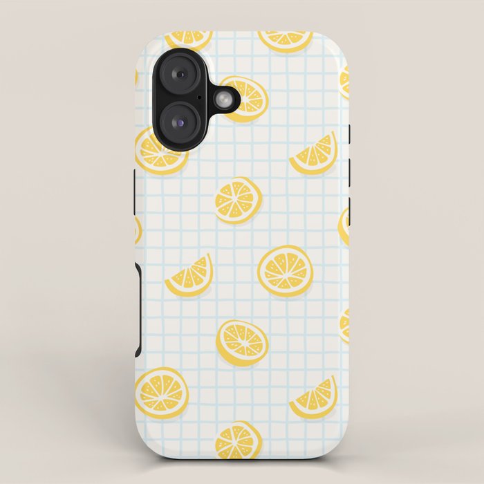 Retro lemon fruit slice cartoon pattern iPhone Case Gallery Image 1