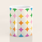 Retro Rainbow Starburst Grid - Playful Geometric on Cream Background Coffee Mug Gallery Image 4