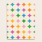 Retro Rainbow Starburst Grid - Playful Geometric on Cream Background Notebook Gallery Image 4
