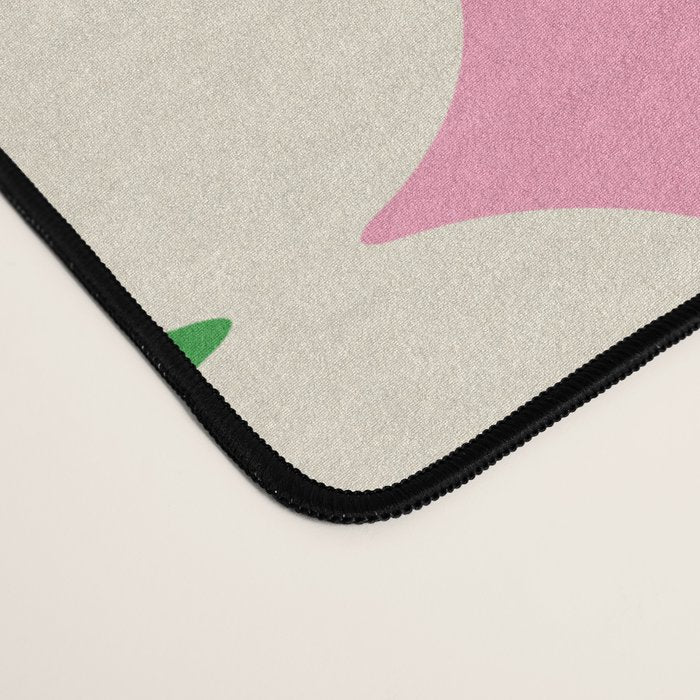 Retro Rainbow Starburst Grid - Playful Geometric on Cream Background Desk Mat Gallery Image 4
