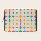 Retro Rainbow Starburst Grid - Playful Geometric on Cream Background Laptop Sleeve Gallery Image 1