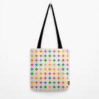 Retro Rainbow Starburst Grid - Playful Geometric on Cream Background Tote Bag Gallery Image 2