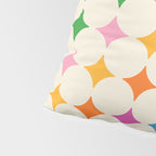 Retro Rainbow Starburst Grid - Playful Geometric on Cream Background Pillow Sham Gallery Image 4