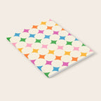 Retro Rainbow Starburst Grid - Playful Geometric on Cream Background Notebook Gallery Image 2