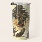 'Christmas Party Cats' by Louis Wain Vintage Cat Art Travel Mug Gallery Image 3