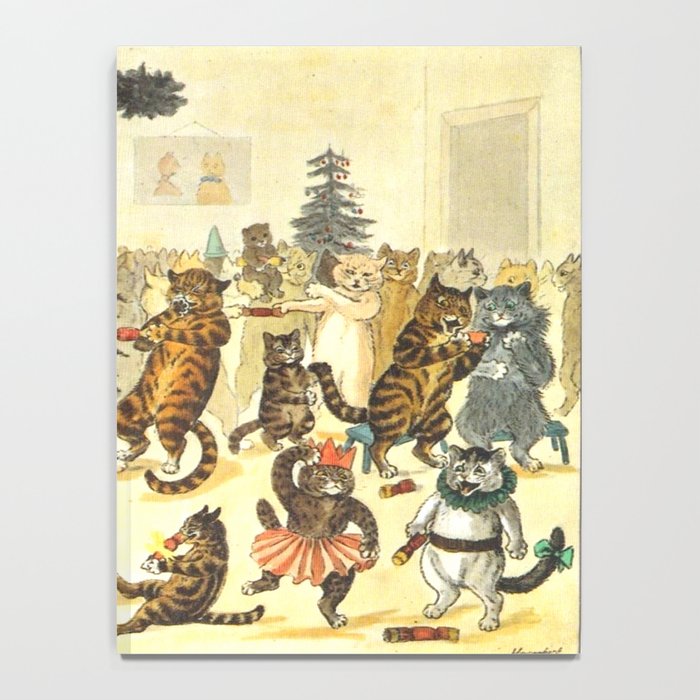 'Christmas Party Cats' by Louis Wain Vintage Cat Art Notebook Gallery Image 4