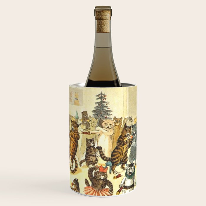 'Christmas Party Cats' by Louis Wain Vintage Cat Art Wine Chiller Gallery Image 3