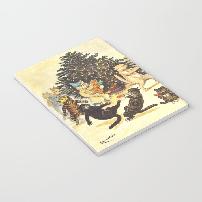 'Christmas Party Cats' by Louis Wain Vintage Cat Art Notebook Gallery Image 3