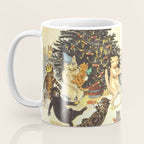 'Christmas Party Cats' by Louis Wain Vintage Cat Art Coffee Mug Gallery Image 3