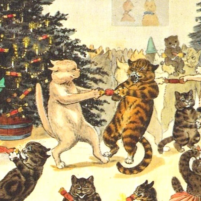 'Christmas Party Cats' by Louis Wain Vintage Cat Art Coffee Mug Gallery Image 2