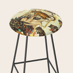 'Christmas Party Cats' by Louis Wain Vintage Cat Art Stool Gallery Image 2
