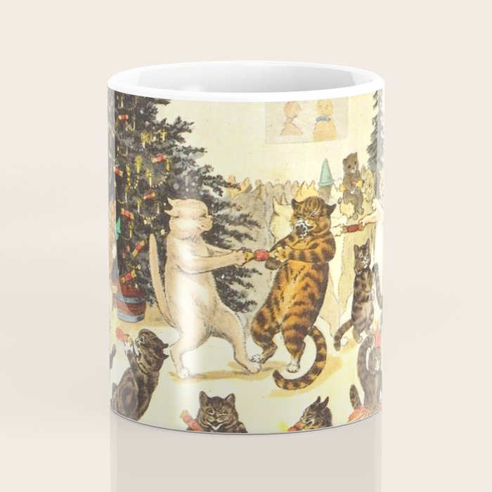 'Christmas Party Cats' by Louis Wain Vintage Cat Art Coffee Mug Gallery Image 4
