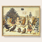 'Christmas Party Cats' by Louis Wain Vintage Cat Art Serving Tray Gallery Image 1