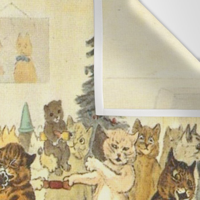 'Christmas Party Cats' by Louis Wain Vintage Cat Art Wall Tapestry Gallery Image 3