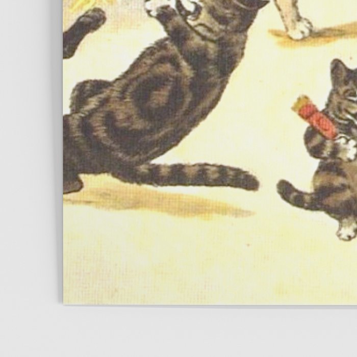 'Christmas Party Cats' by Louis Wain Vintage Cat Art Poster Gallery Image 3
