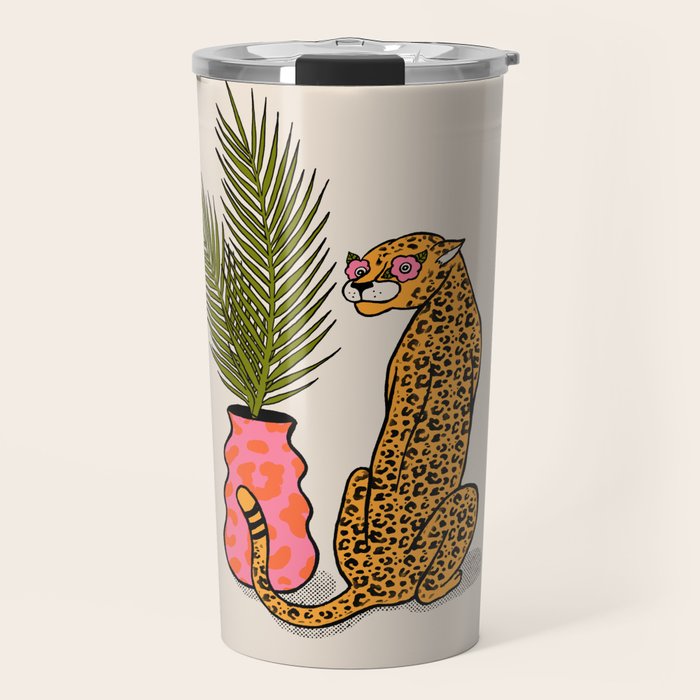 Cheetah & Plant Travel Mug Gallery Image 1