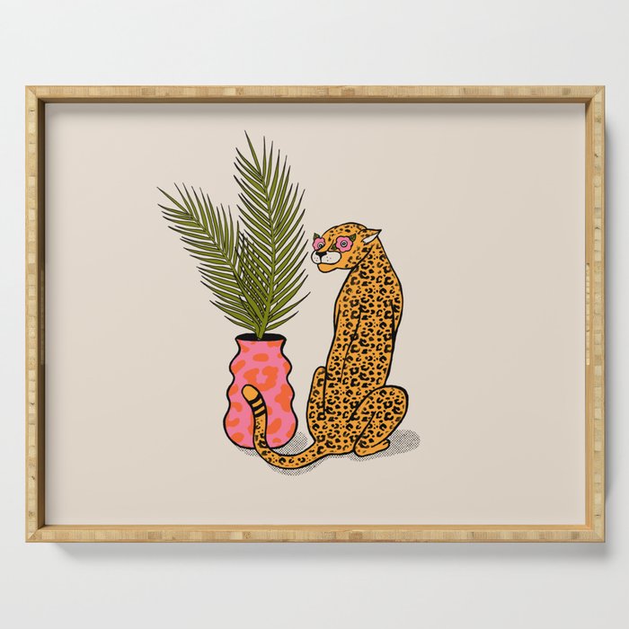 Cheetah & Plant Serving Tray Gallery Image 1