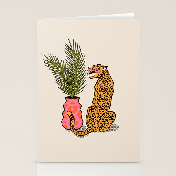 Cheetah & Plant Stationery Card Gallery Image 2