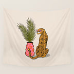 Cheetah & Plant Wall Tapestry Gallery Image 4