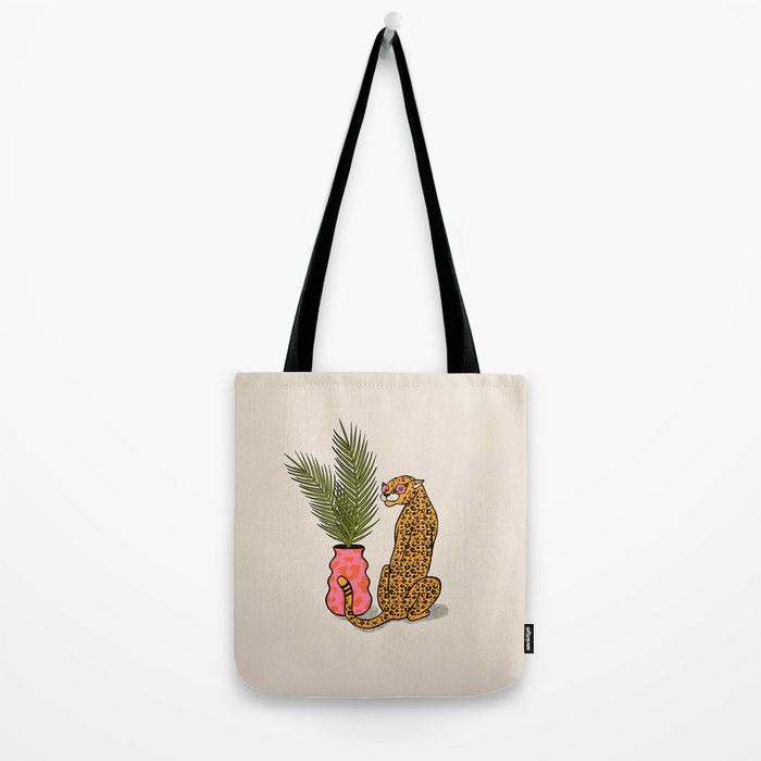 Cheetah & Plant Tote Bag Gallery Image 2