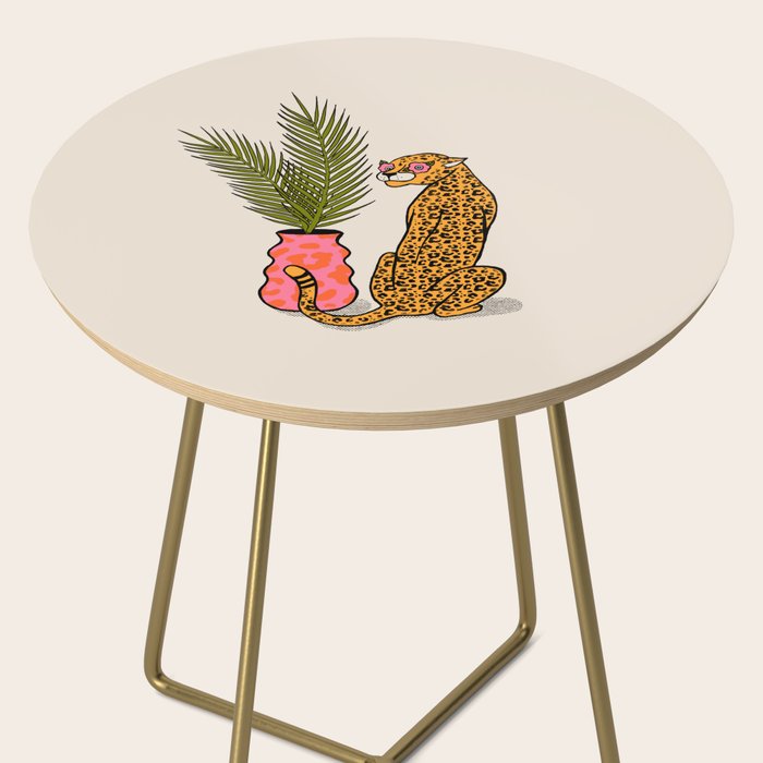 Cheetah & Plant Side Table Gallery Image 2