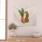 Cheetah & Plant Wall Tapestry Gallery Image 2