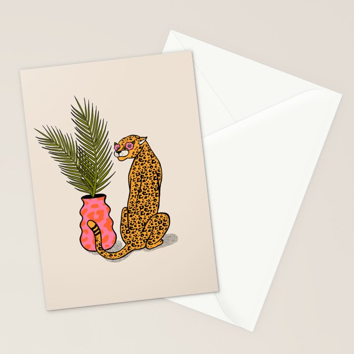 Cheetah & Plant Stationery Card Gallery Image 2