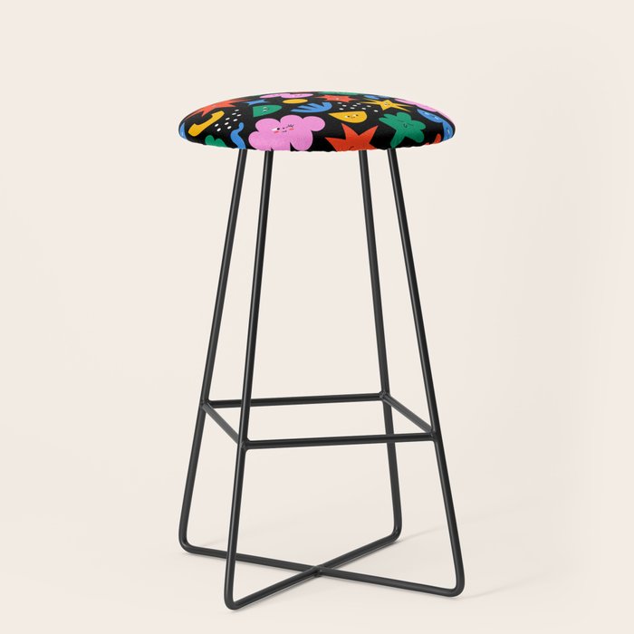 Funny colorful cartoon shape art pattern Stool Gallery Image 1