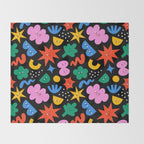 Funny colorful cartoon shape art pattern Throw Blanket Gallery Image 2