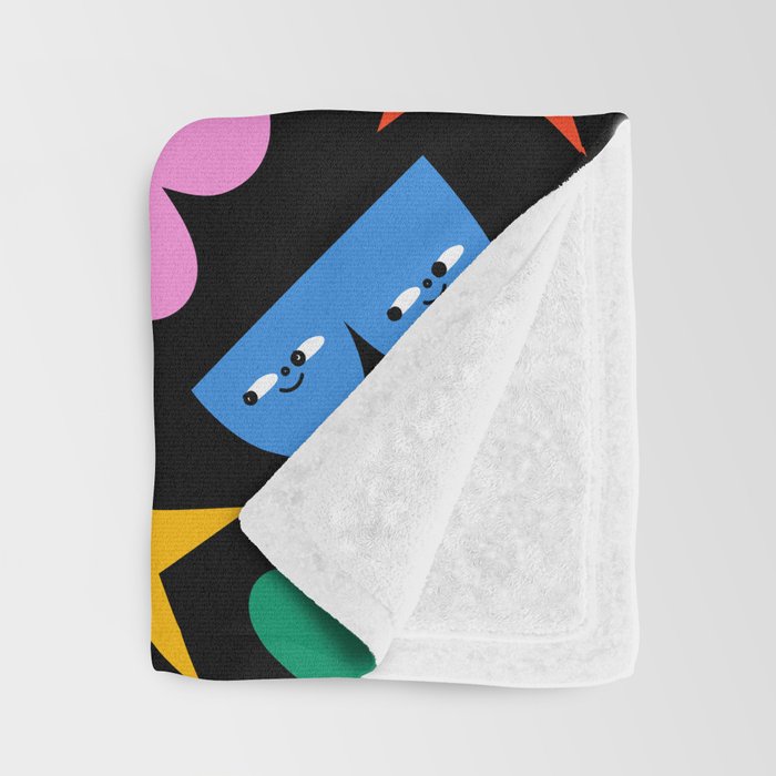 Funny colorful cartoon shape art pattern Throw Blanket Gallery Image 3